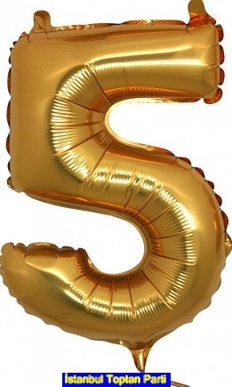 Beş rakam altın gold folyo İthal kaliteli 14 inc 38 cm folyo balon