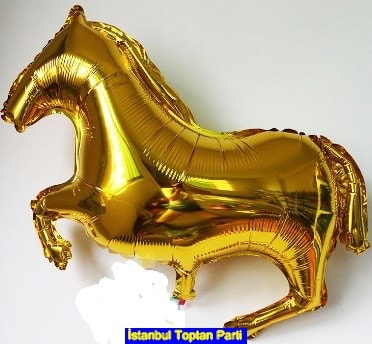 Folyo gold at balon 85 cm Helyum gaz uyumludur