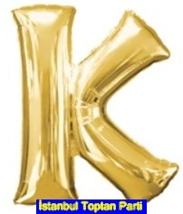 K harfi Sarı Altın Gold folyo harf balon 40 inch 100 cm