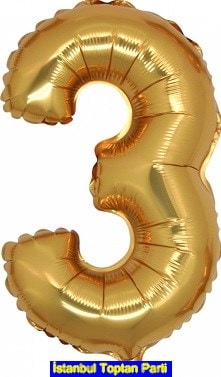 Üç rakam altın gold folyo İthal kaliteli 14 inc 38 cm folyo balon